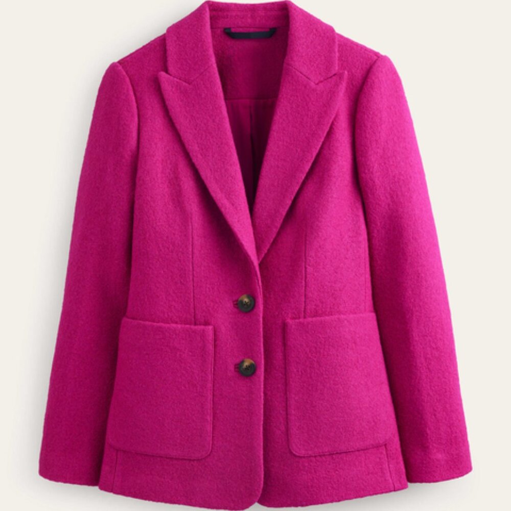Boden Marylebone Textured Blazer in Magenta 4P NWT